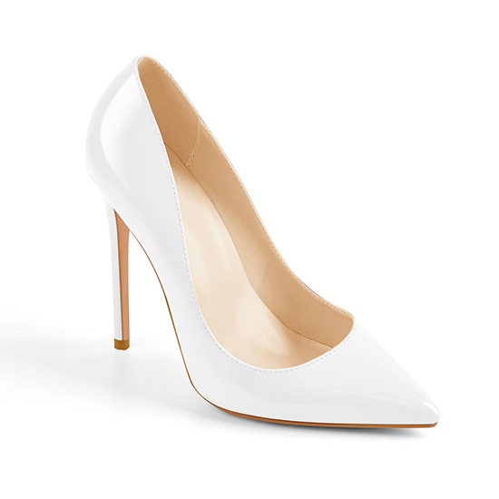 8cm 10cm 12cm Patent White Pointed Toe High Heel Pumps (4)